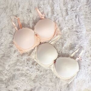 𝜗𝜚 victoria’s secret smooth and lace lightly lined demi bra set